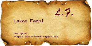 Lakos Fanni névjegykártya