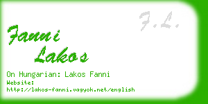 fanni lakos business card